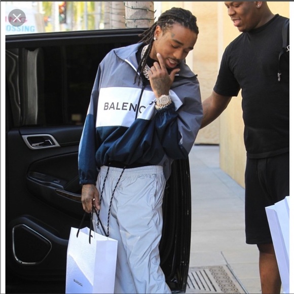 BALENCIAGA Colorblocked Cotton Oversized Track Jacket - Picture 3 of 16